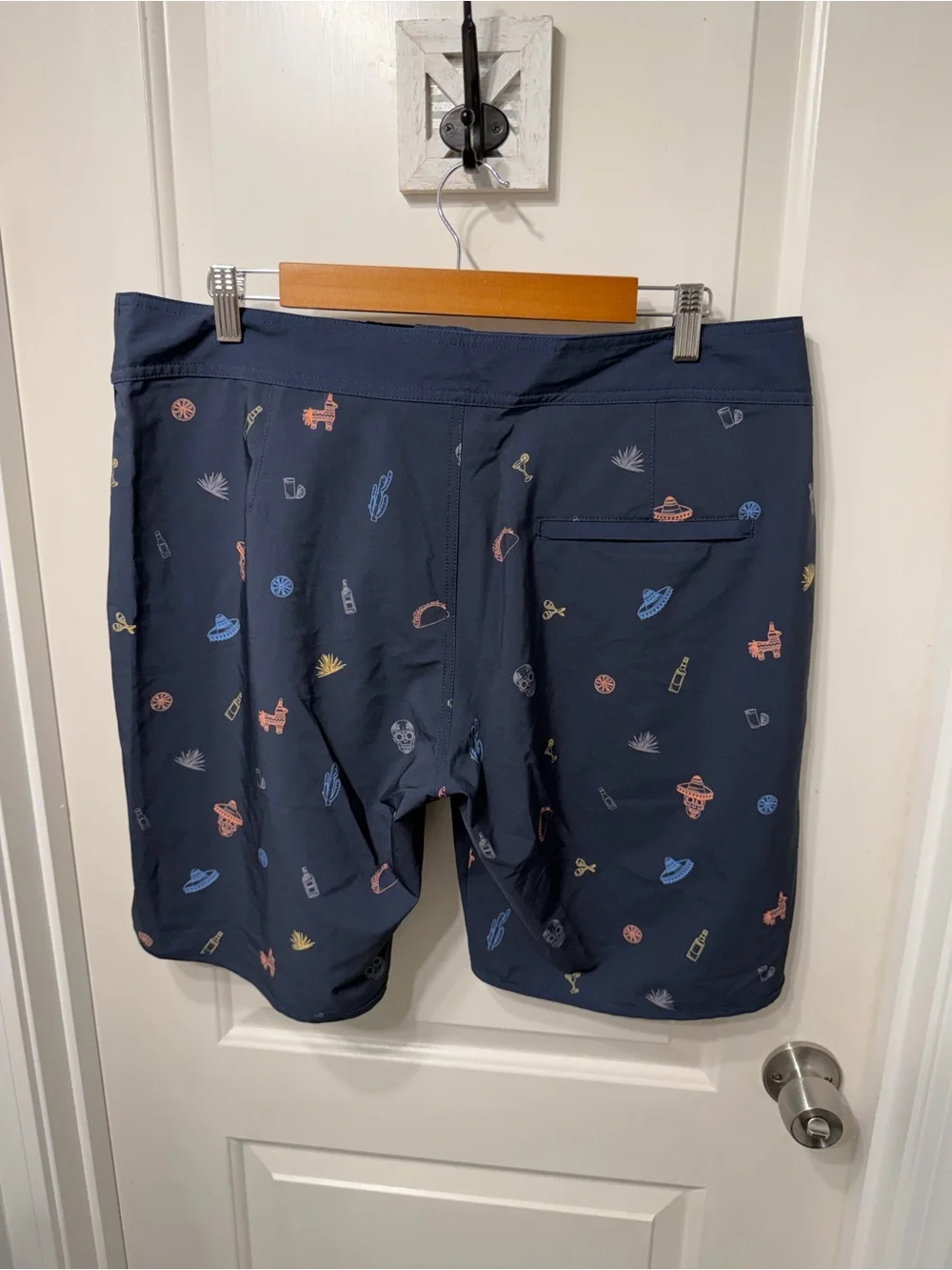 Travis Mathew Navy Printed Swim Trunks